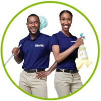 JAN-PRO cleaning team with equipment